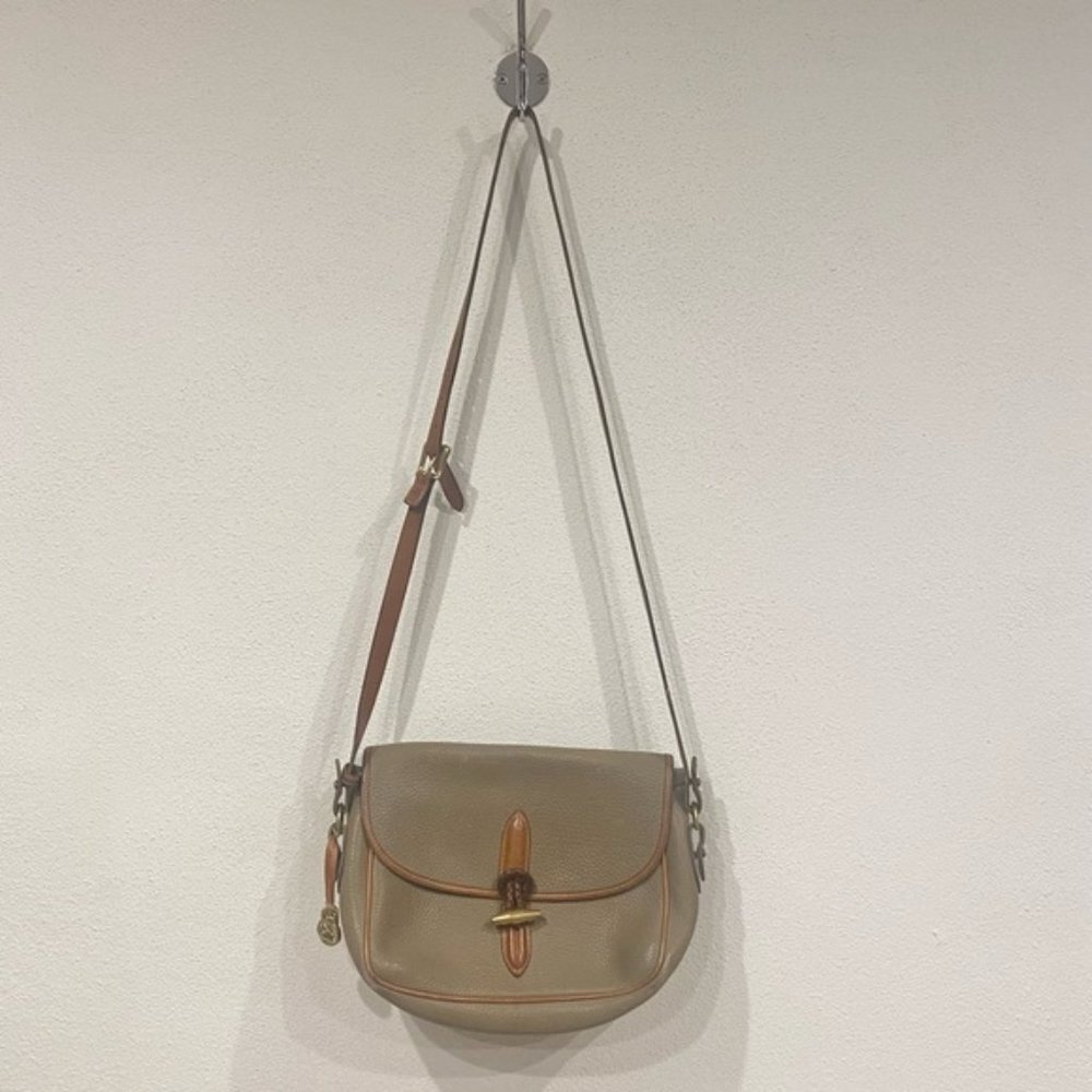 Dooney & Bourke Olive Green and Brown Leather Crossbody Bag